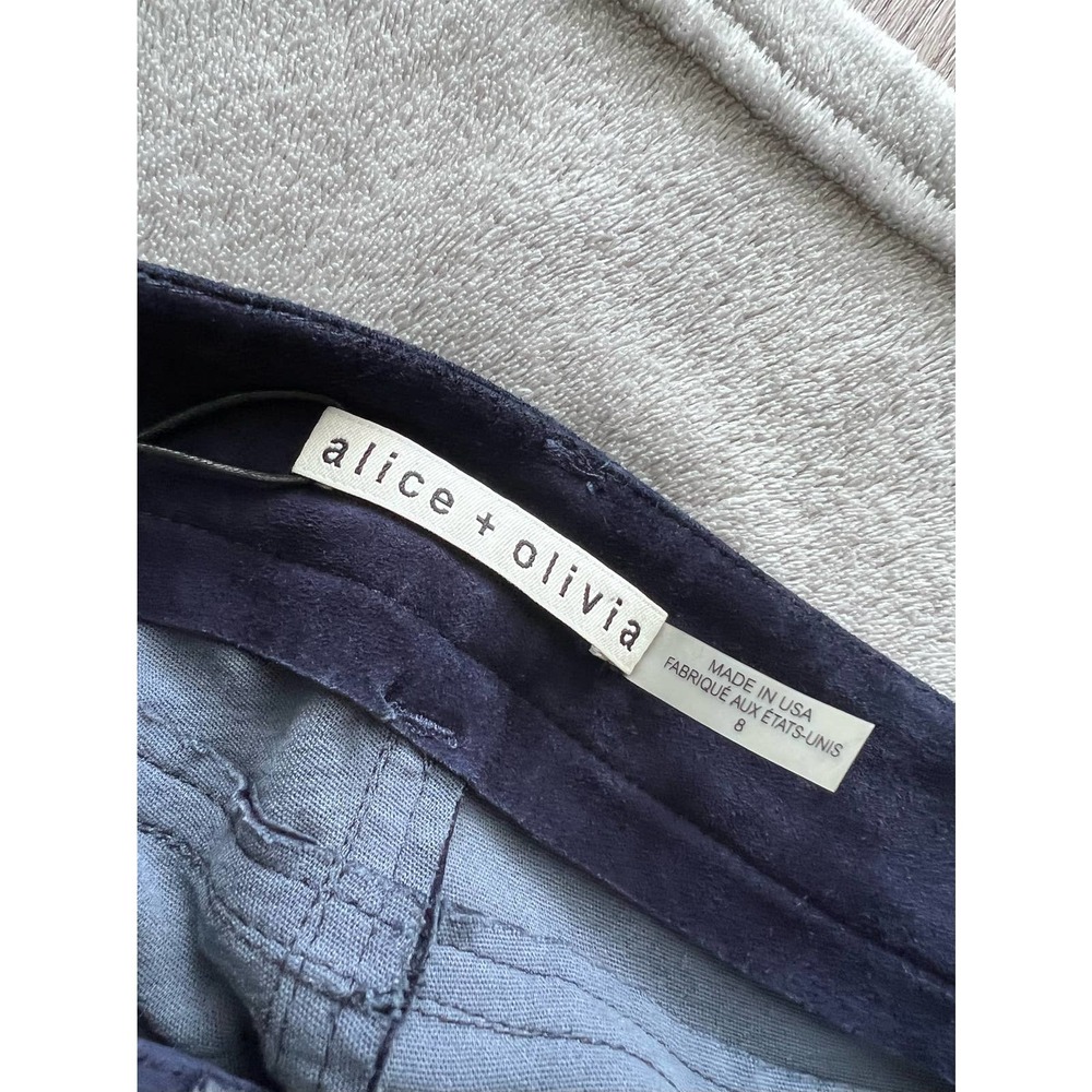 Alice + Olivia Navy Suede Pants - Picture 3 of 3